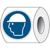 ISO Safety Sign - Wear head protection, M014, Vinyl, 15mm, Wear head protection